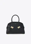 Ferragamo Medium Hug Leather Top Handle Bag