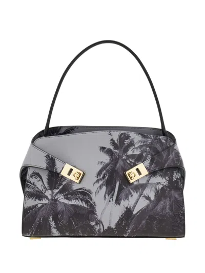 Ferragamo Medium Hug Shoulder Bag In Gray