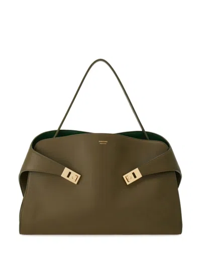 Ferragamo Medium Hug Shoulder Bag In Green