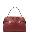 Ferragamo Medium Hug Soft Leather Shoulder Bag In Red