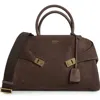 Ferragamo Hug Medium Leather Tote Bag In Testa Di Moro