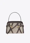 Ferragamo Large Hug Soft Shoulder Bag With Leather Trims In White