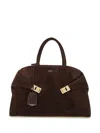 Ferragamo Hug Handbag Bicolor In Brown
