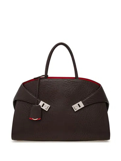 Ferragamo Medium Hug Tote Bag In Brown