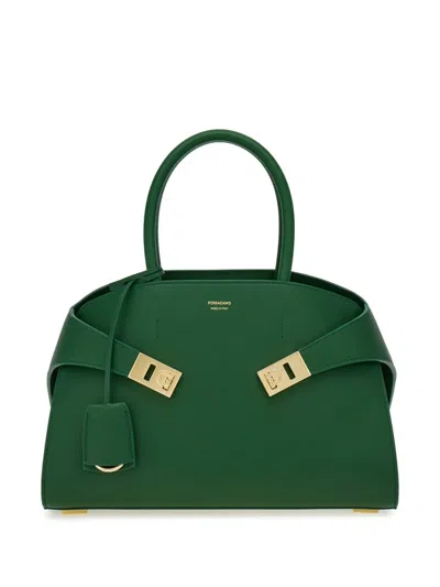 Ferragamo Medium Hug Tote Bag In Green