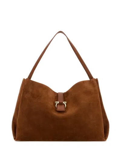 FERRAGAMO MEDIUM LEATHER SHOULDER BAG