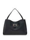 Ferragamo Women Medium Leather Shoulder Bag In Black