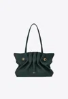 Ferragamo Medium Leather Soft Shoulder Bag In Green
