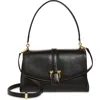 Ferragamo Medium Leather Top Handle Bag In Black