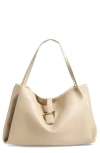 Ferragamo Large New Line Tote In Stone