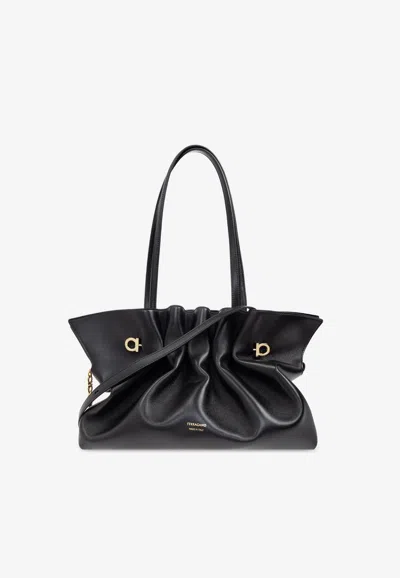 Ferragamo Medium Pierc Leather Shoulder Bag