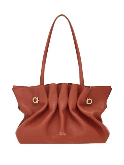 Ferragamo Medium Soft Shoulder Bag In Red