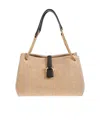 Ferragamo Medium Raffia Shoulder Bag In Neutral