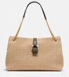 Ferragamo Medium Raffia Shoulder Bag In Nude