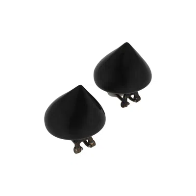 Pre-owned Ferragamo Medium Sculptural Clip On Earrings 'black' | Women's Size Onesize