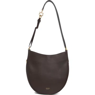 Ferragamo Medium Smile Leather Hobo Bag In Brown
