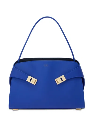 Ferragamo Medium Soft Hug Shoulder Bag In Blue