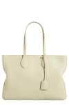Ferragamo Medium Star Leather Tote In Stone