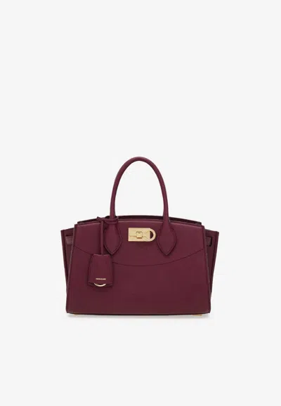 Ferragamo Medium Studio Soft Top Handle Bag In Brown