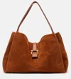 Ferragamo Medium Suede Tote Bag In Brown