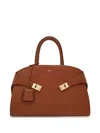 Ferragamo Hug Medium Logo Shoulder Bag In Brown