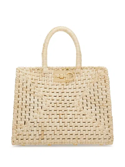 Ferragamo Medium The Studio Tote Bag In Neutrals