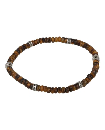 Ferragamo Medium Tiger Eye Beadstone Bracelet In Black