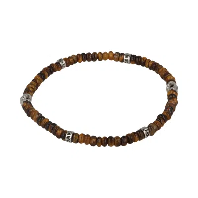 Pre-owned Ferragamo Medium Tiger Eye Beadstone Bracelet 'multicolor' | Multi-color | Men's Size Onesize