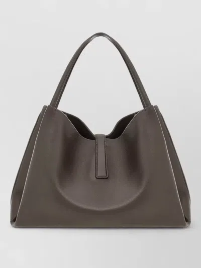 Ferragamo Medium Tote Bag Structured Silhouette Handle In Gray