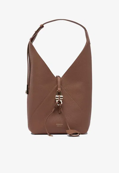 Ferragamo Medium V-shaped Shoulder Bag