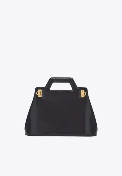 Ferragamo Medium Wanda Top Handle Bag In Black