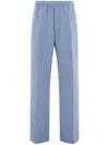 Ferragamo Mélange-effect Trousers In Blau