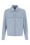 Ferragamo Melange Light Blue Cotton Jacket