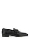 Ferragamo Black Leather Balty Loafers