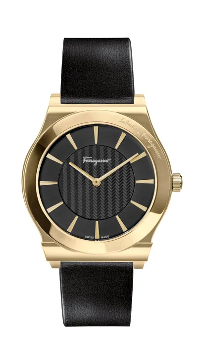 Ferragamo Men's 1898 Slim 41mm Quartz Watch In Black