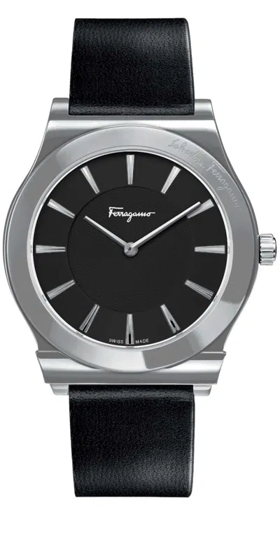 Ferragamo Men's 1898 Slim 41mm Quartz Watch In Black