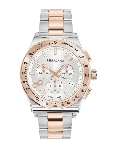 Ferragamo 1927 Chrono Bracelet Watch In White