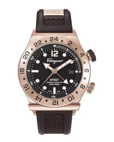 Ferragamo 1927 Rose Gold Silicone Strap Watch