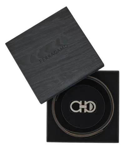 Ferragamo Men's 2-belt Gancini-buckle Gift Box In Nero