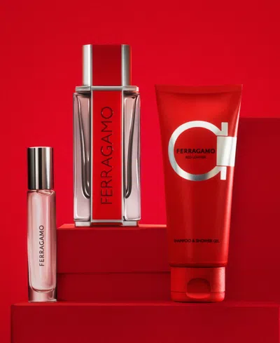 Ferragamo Men's 3-pc.  Red Leather Eau De Parfum Gift Set In No Color
