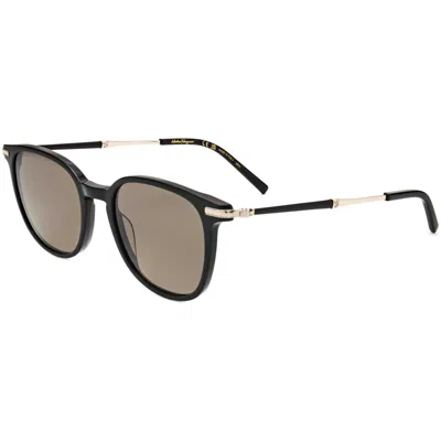 Ferragamo Men's 52 Mm Grey Sunglasses In Black