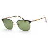Ferragamo Men's 54mm Black And Shiny Gold Sunglasses In Green