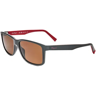 FERRAGAMO FERRAGAMO MEN'S 57 MM GREY SUNGLASSES