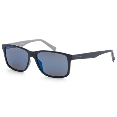 Ferragamo Men's 57mm Blue Sunglasses In Multi
