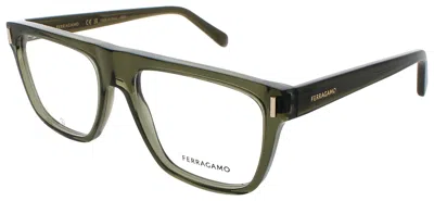 Ferragamo Men's Acetate Eyeglasses 55mm In 320 - Transparent Green / Demo