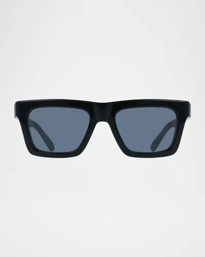 Ferragamo Men's Acetate Square Sunglasses In Black
