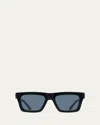 Ferragamo Men's Acetate Square Sunglasses In Black