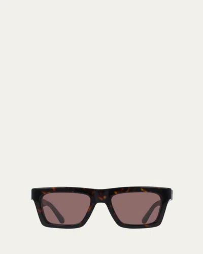 Ferragamo Men's Acetate Square Sunglasses In Brown