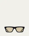 Ferragamo Men's Acetate Square Sunglasses In Multi