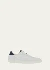 Ferragamo White Low Top Signature Sneakers In Bianco